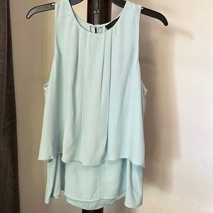 J CREW LIGHT BLUE SLEEVELESS RUFFLES ON  BOTTOM